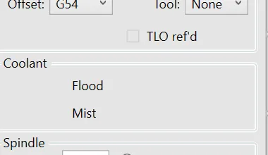 Gruppe Coolant in ioSender mit den Beschriftungen Flood und Mist, davor jeweils eine leere Fläche